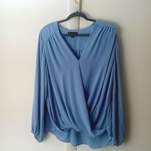 INC XL  baby blue imported flowing long sleeve top.